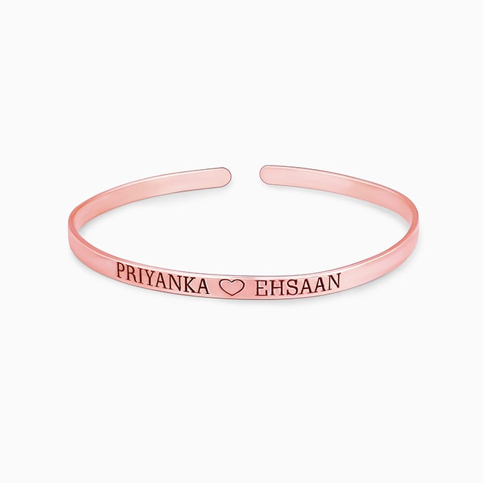 Pure silver Engraved name bracelet
