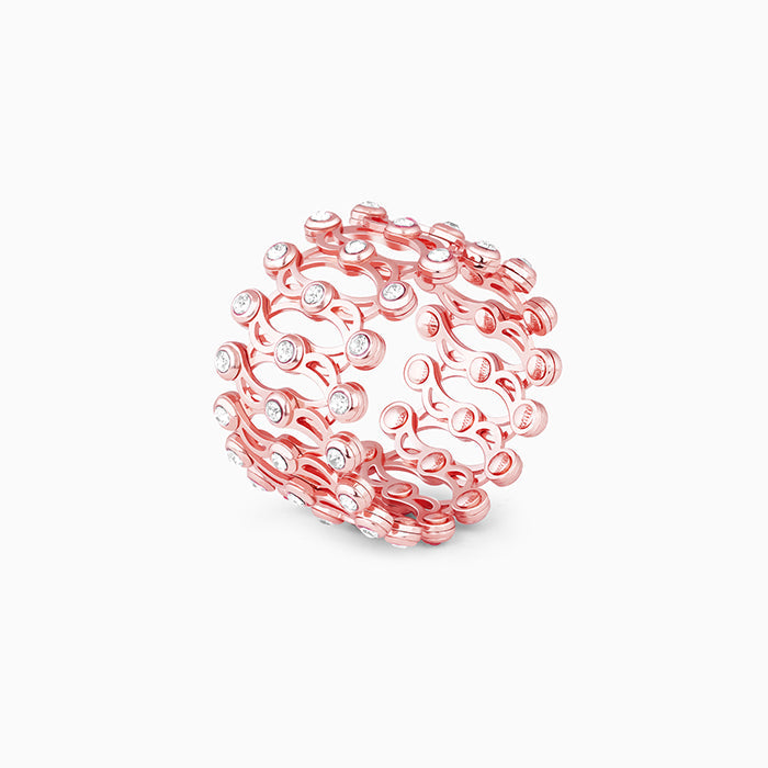 Pure silver Rose gold ring convertible bracelet