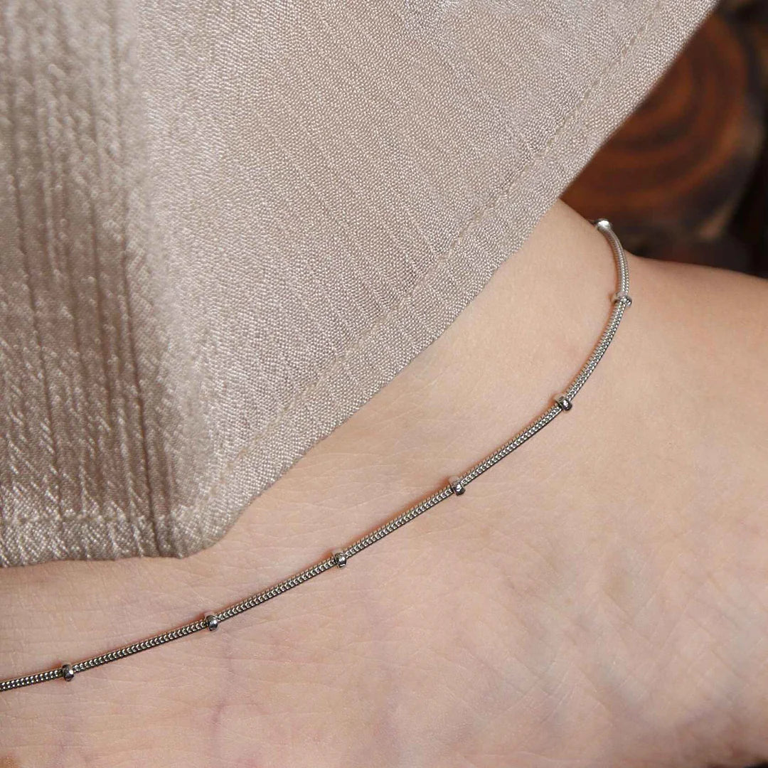 Pure silver balls anklet