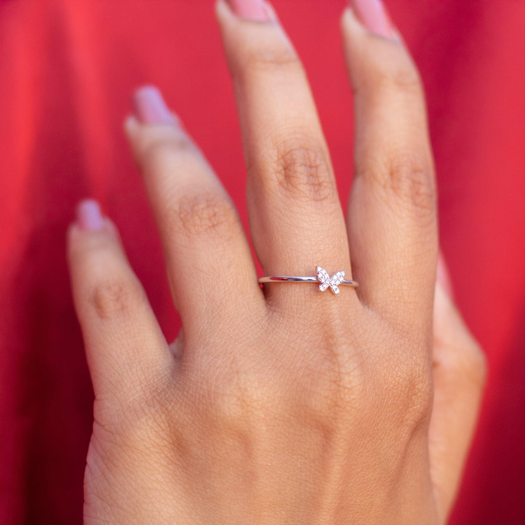 Butterfly Pure silver ring