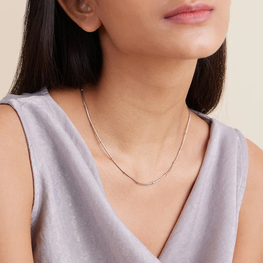 Pure Silver Ball Necklace