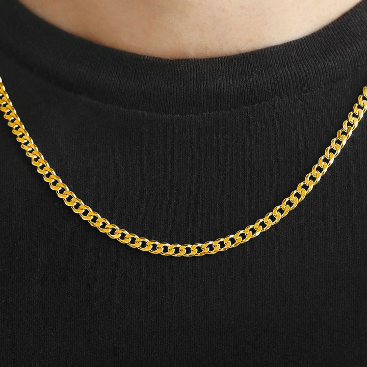 Pure silver men’s gold plated curb chain