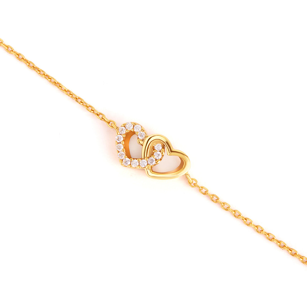 Pure silver Interwined Hearts Bracelet