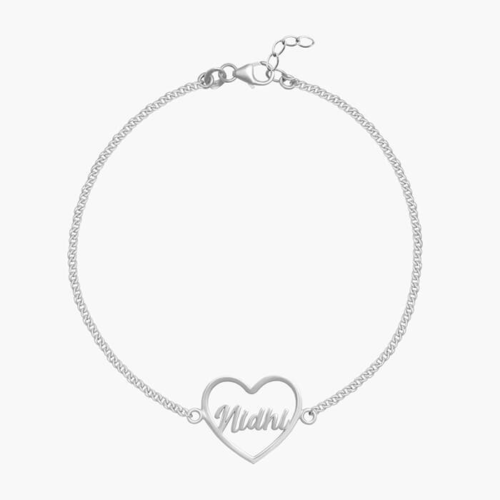 Personalised pure silver name bracelet