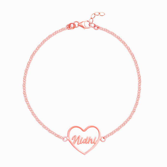 pure silver name bracelet