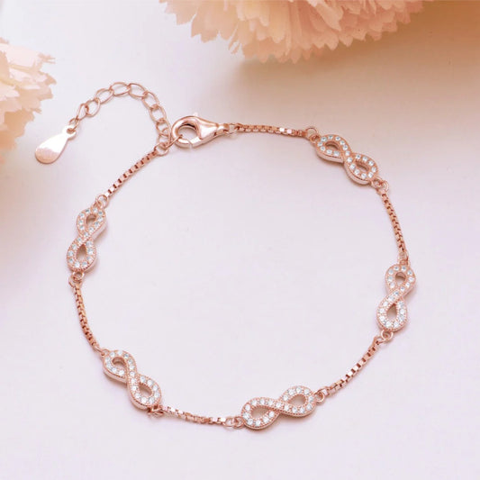 Pure silver infinity bracelet