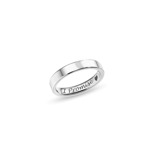 Engraved pure silver name ring