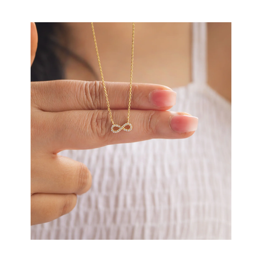 Infinity gold plated pure silver necklaces