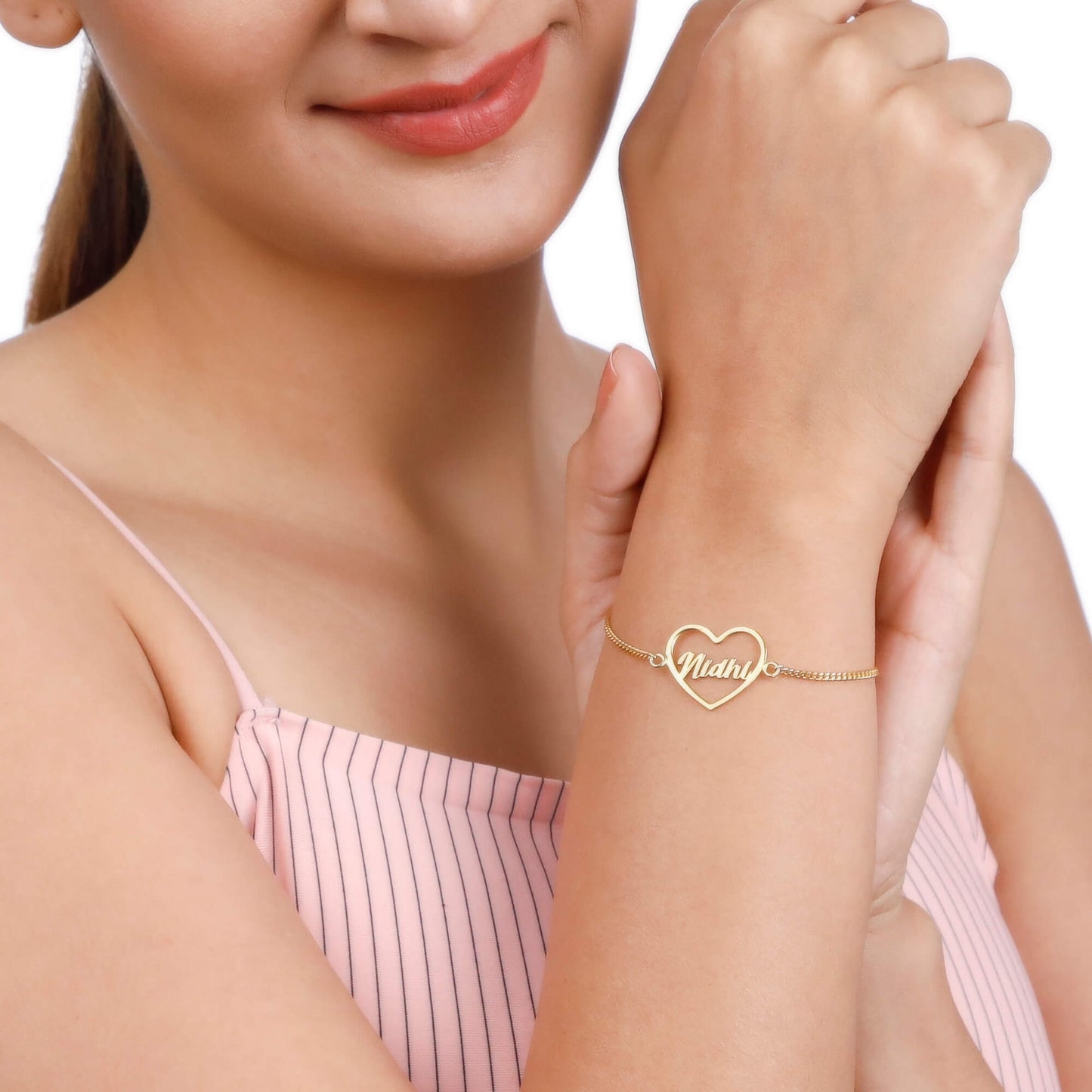 pure silver name bracelet