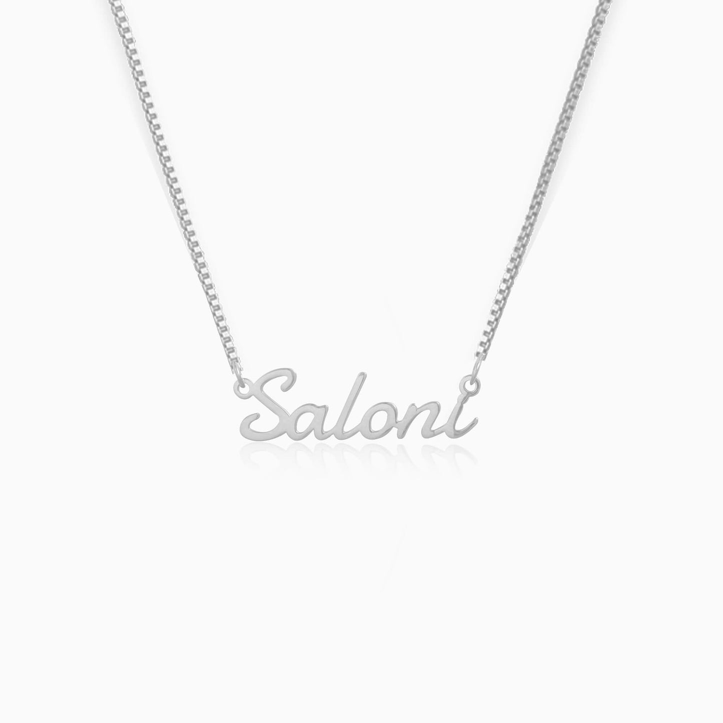 Personalised pure silver name necklace