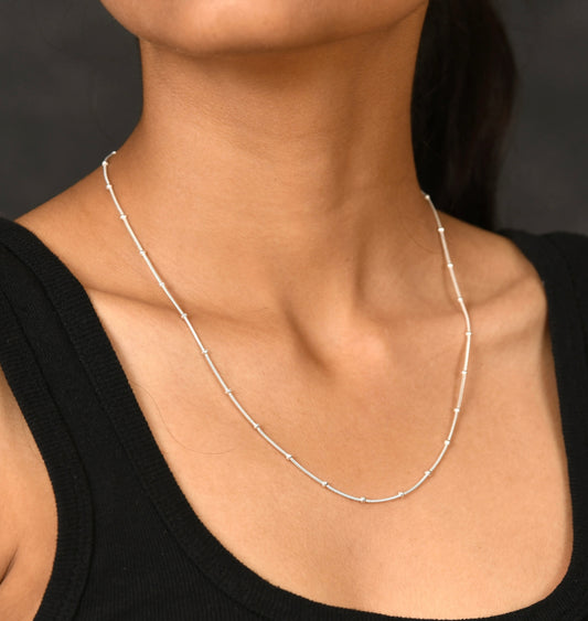 Pure Silver Ball Necklace