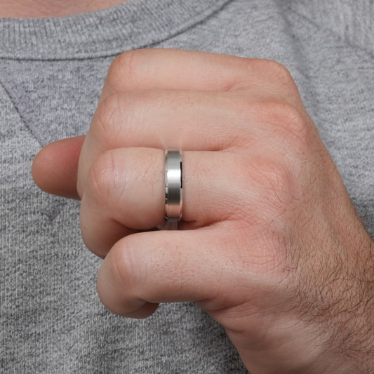 Pure silver band ring