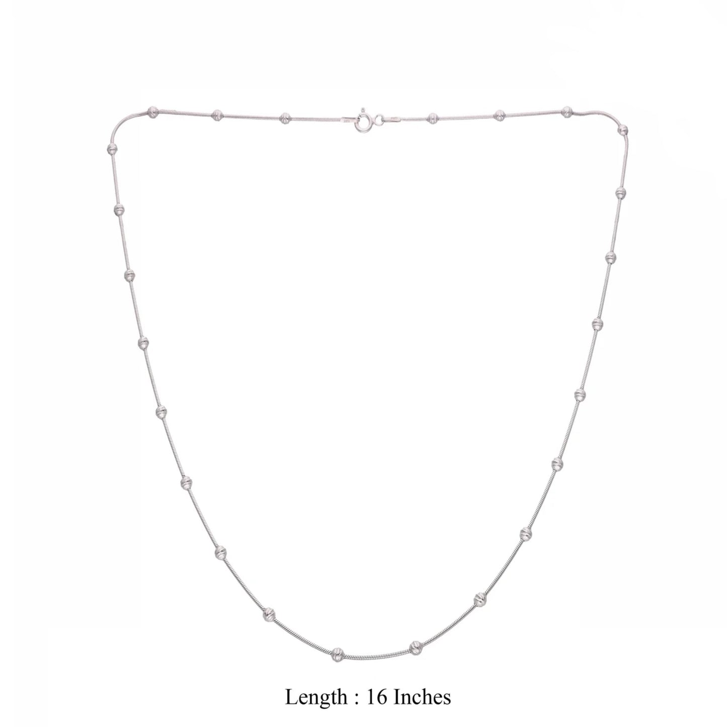 Pure silver ball necklace