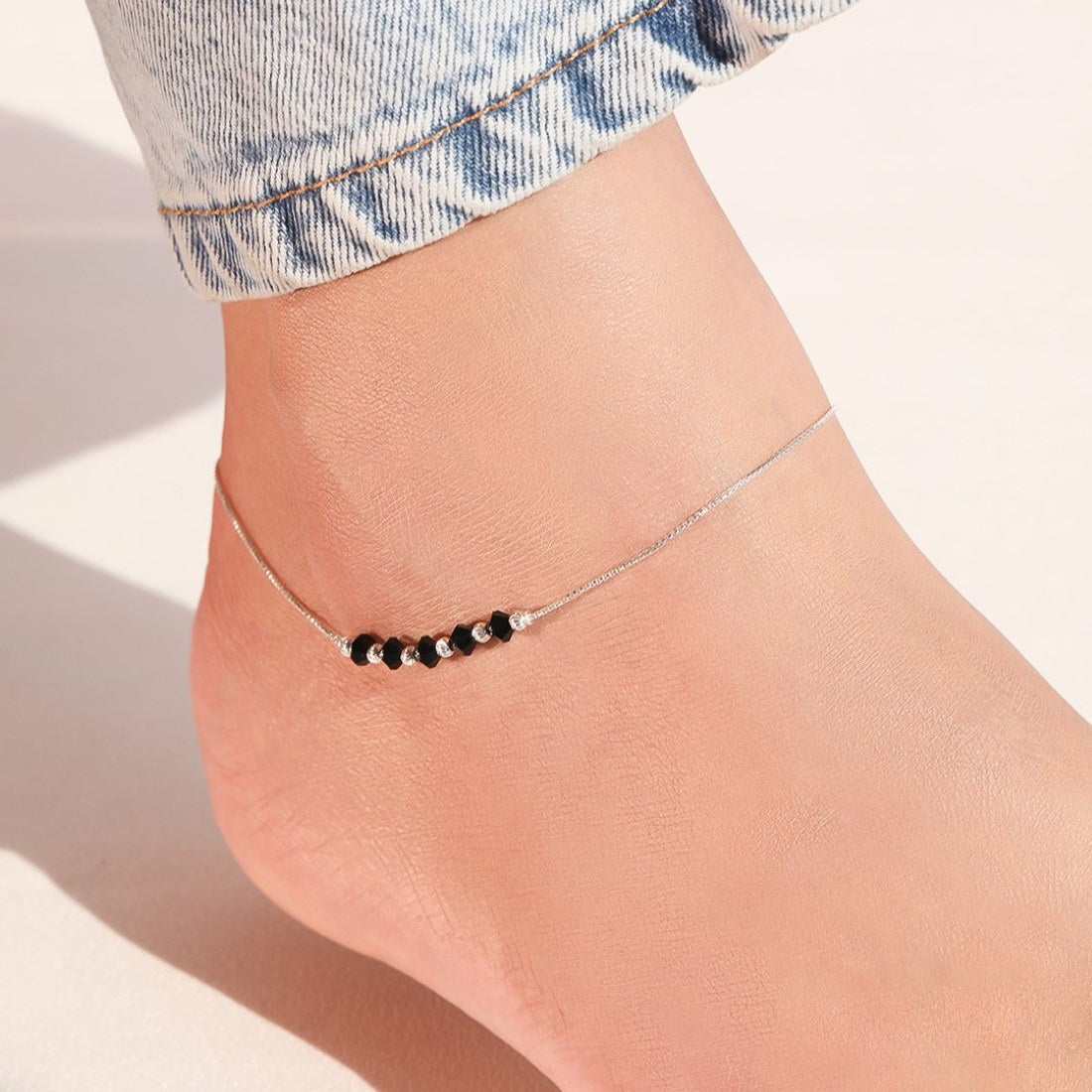 Pure Silver Graceful Whispers Anklets