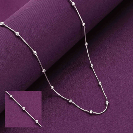 Pure silver ball necklace