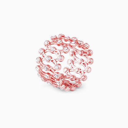 Pure silver Rose gold ring convertible bracelet