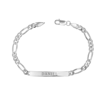 Pure silver Engraved name bracelet