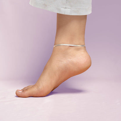 Pure silver snake chain anklet