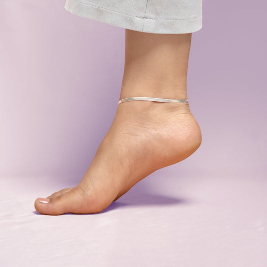 Pure silver snake chain anklet