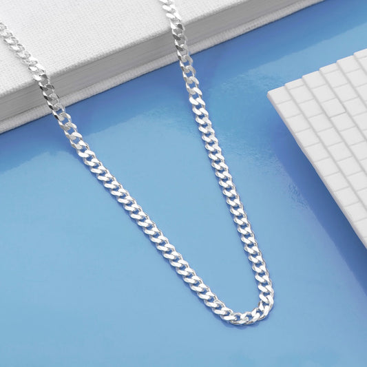 Pure silver men’s curb chain