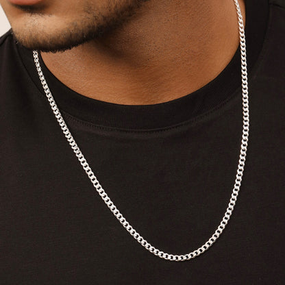 Pure silver men’s curb chain