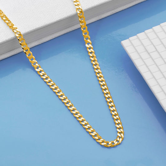 Pure silver men’s gold plated curb chain
