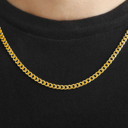Pure silver men’s gold plated curb chain